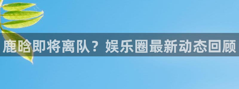 sunbet申搏：鹿晗即将离队？娱乐圈最新动态回顾